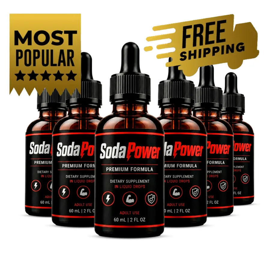 SodaPower 6-bottle best value pack — men's liquid dietary supplement